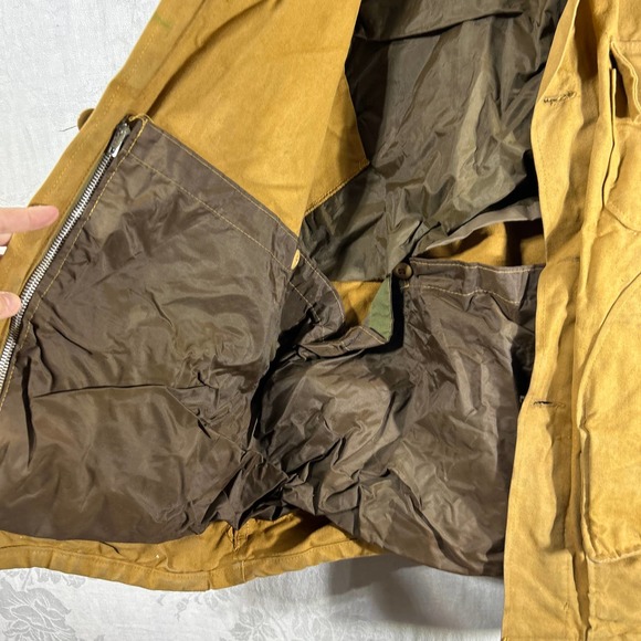 Brush Master Duck Hunting Coat Tan Custom Made Water Repelllent Corduroy Collar - Picture 9 of 14